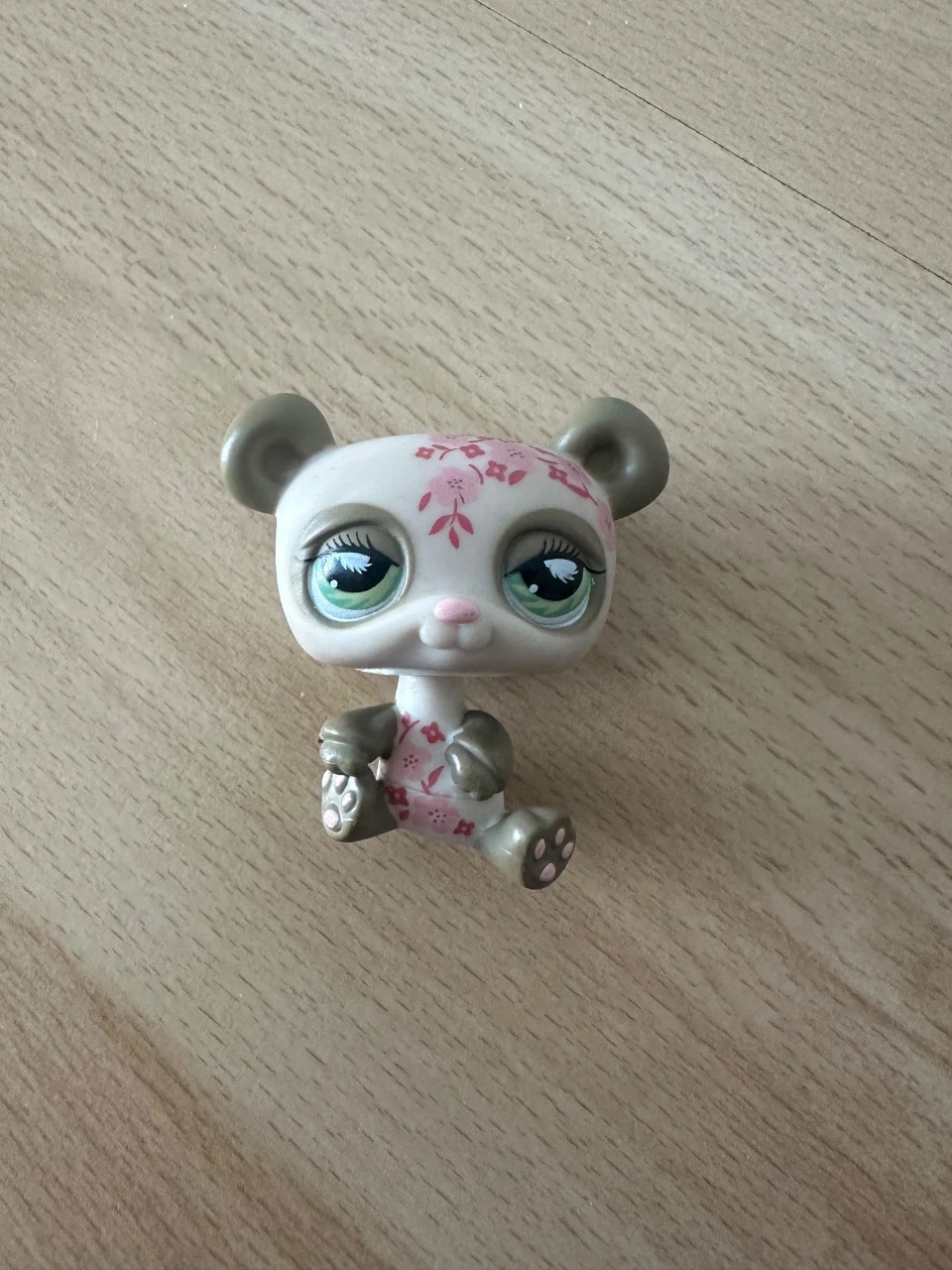 Littlest Pet Shop (LPS) Panda fleuri vert & blanc – Très bon état #904
